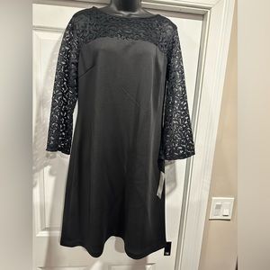 Chic Black Lace Sleeve Dress